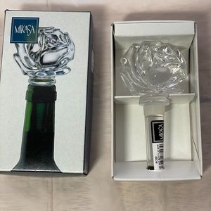NIB Mikasa Crystal Rose Wine Stopper